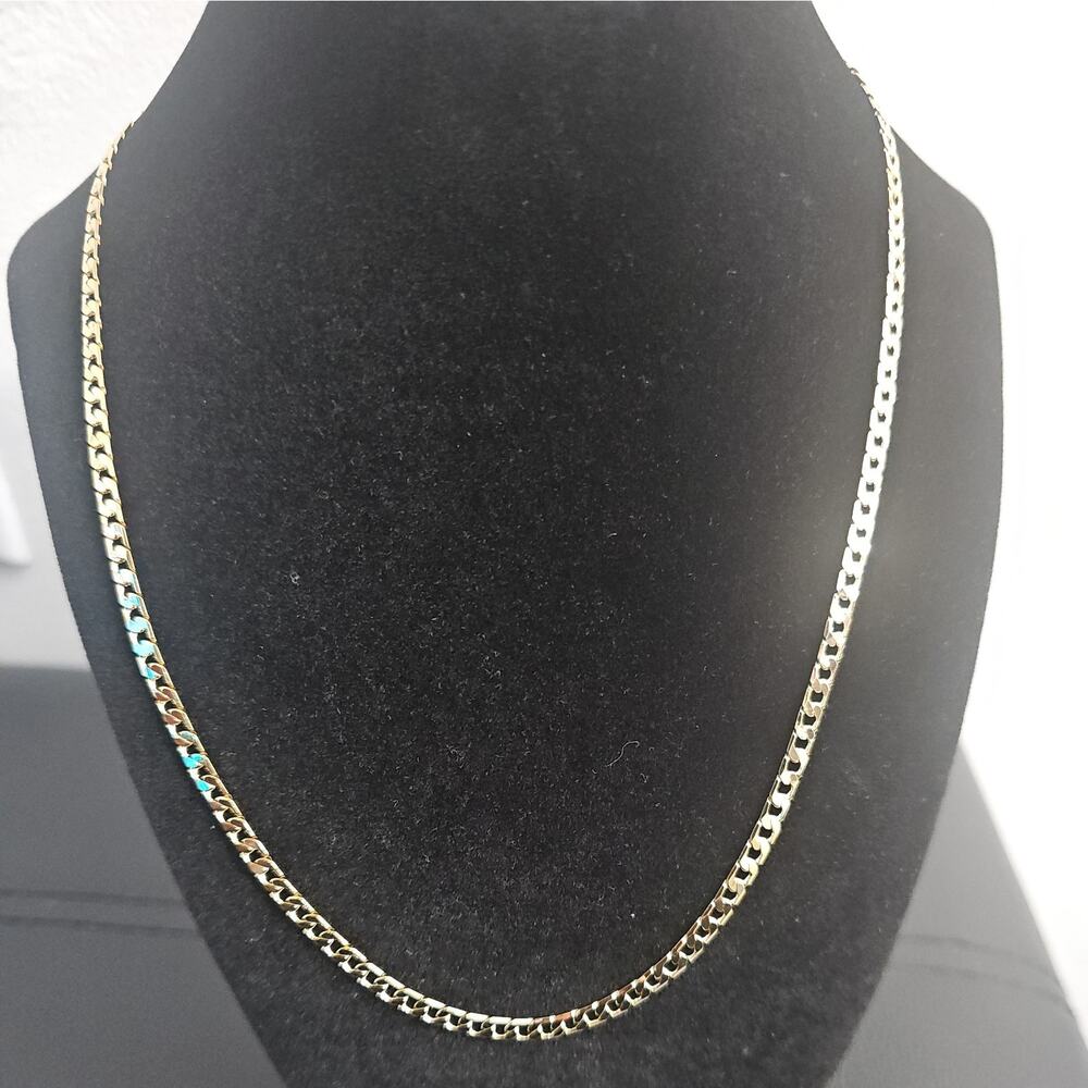 18in. 14k Gold Plated on brass- 3.5mm CUBAN Link Chain Necklace